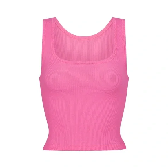 SKIMS | Tops | Skims Cotton Rib Tank Sugar Pink | Poshmark